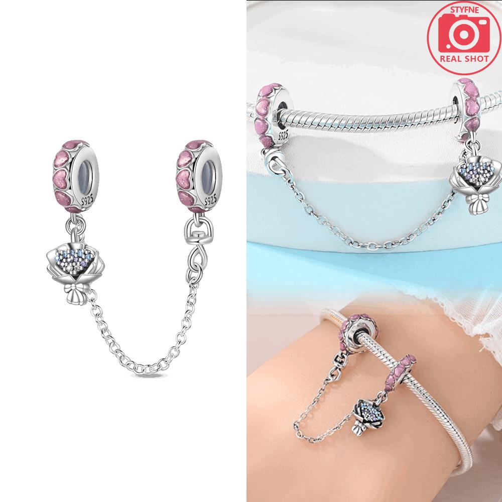 Bouquet Romantic Flower Language Theme Charms S Copper Beads Fit Pan Original Bracelets Diy Gifts Fine Jewelry