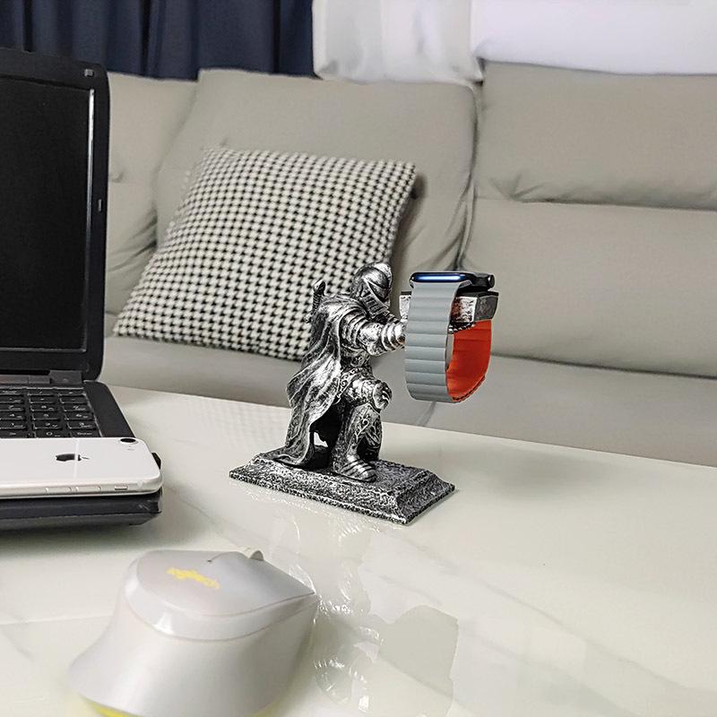 Black Warrior Charging Stand for Samsung, Apple, Huawei & Apple Watch