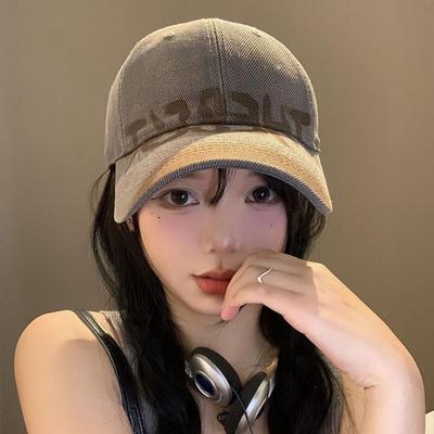 Wide Brim Washed Letter Baseball Cap American Peaked Cap Fashion Y2k Baseball Cap  Men Women