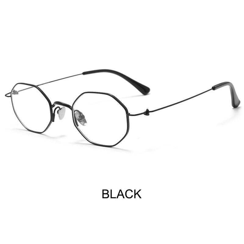 

Ultra-Lightweight Pure Titanium Glasses Frames With Fine Silver-Wire Rims Women s Fashion Retro Small-Frame Eyeglasses Demo lens чорний
