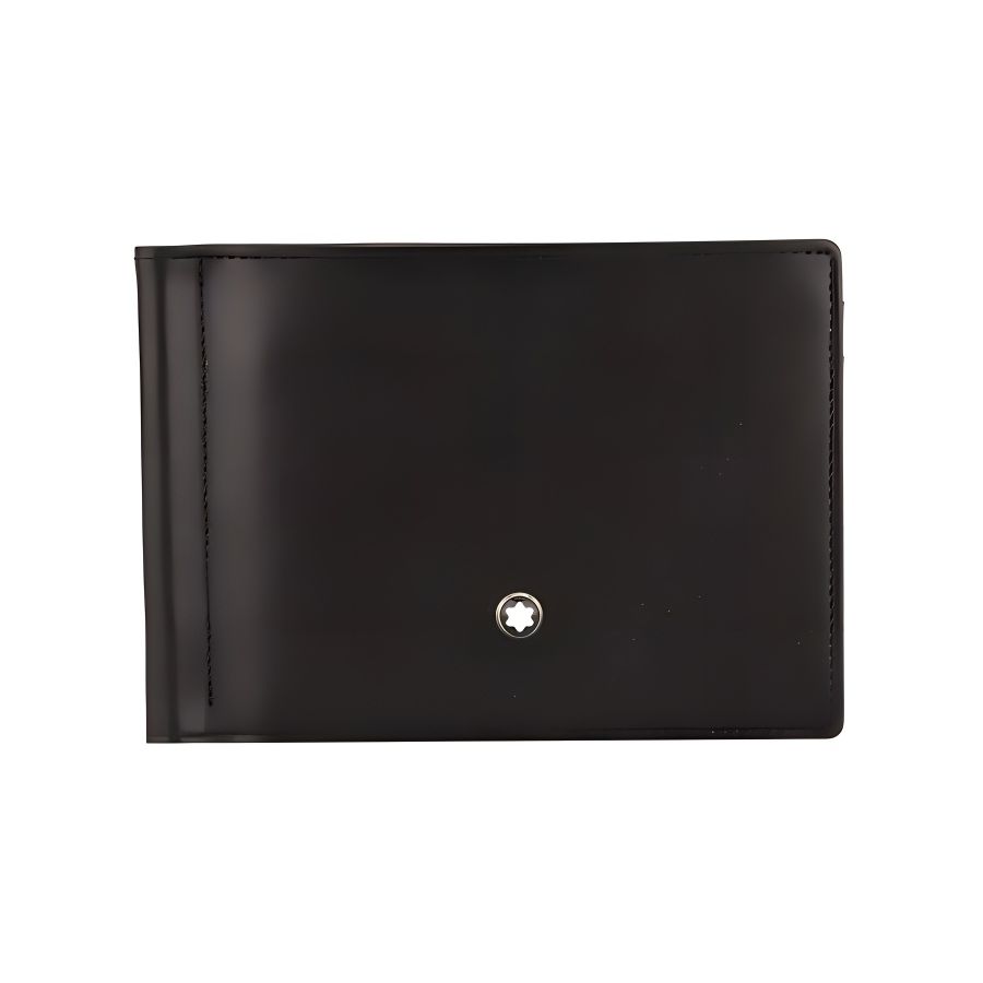 

Montblanc Meisterstück Hexagonal White Star Logo Classic Simple Leather Wallet Men Wallet Black 108945 Basic Set (Bag+Dust Bag)
