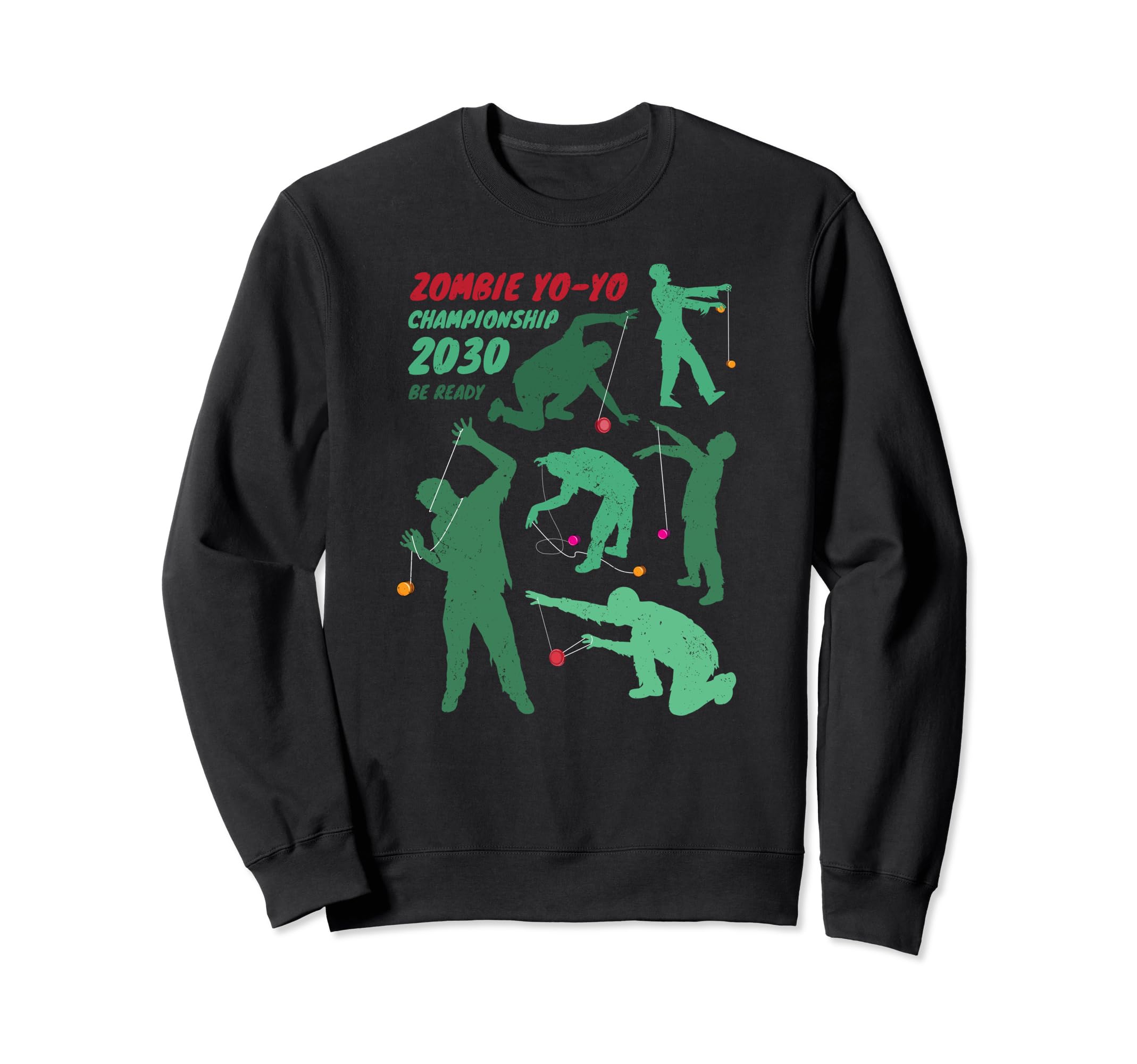 

Zombie Championship Distressed Funny Halloween Sweatshirt Yo-Yo чёрный