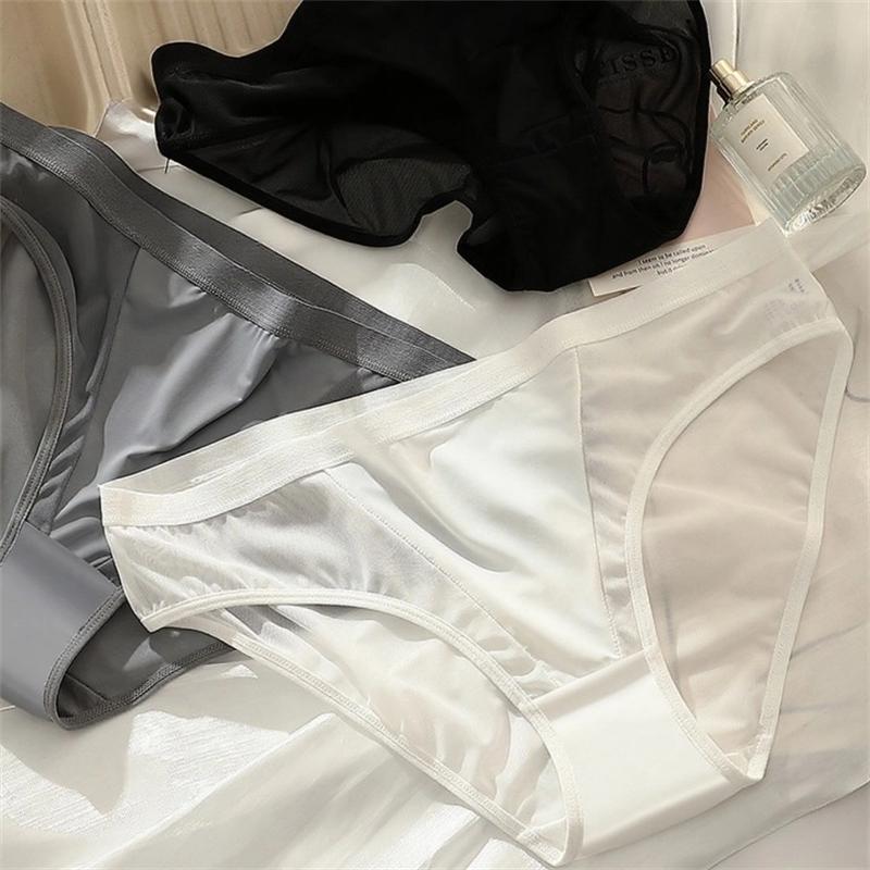 3 PZ Culotte da Donna Taglia Forte Rete Trasparente Bikini Slip Trasparenti Biancheria Intima da Donna Vestibilità 35-100kg