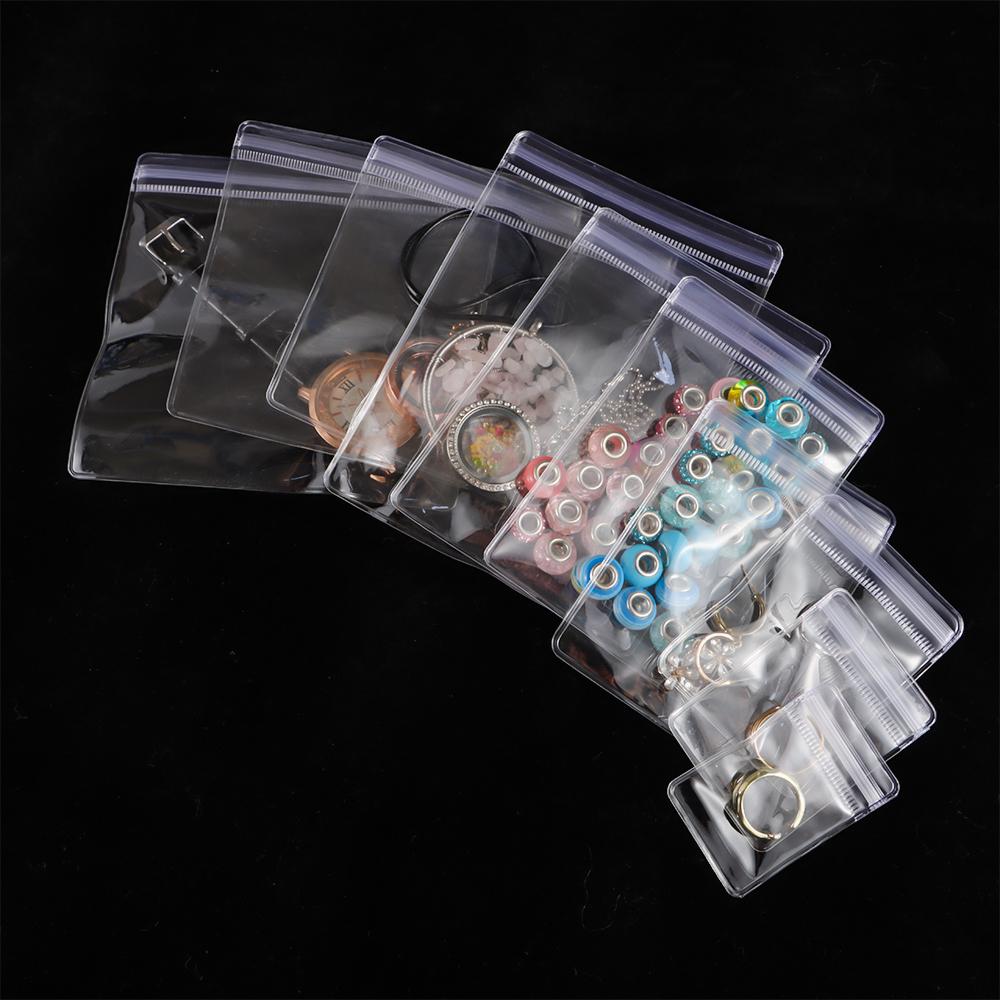 100pcs Dustproof Gift Packaging  Bracelet Ring Storage Pouches PVC Plastic Zip Lock Bags Self Sealing Bag Jewelry Bag