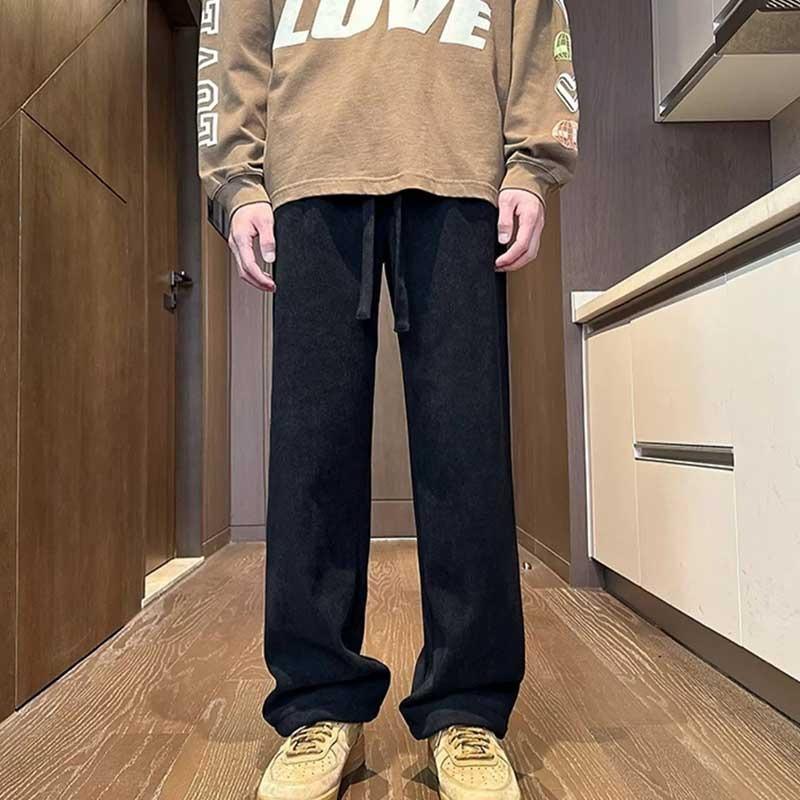 Chaolun Men's Corduroy Straight Casual Pants, New Autumn Plus Velvet, Loose Fit, Long Sports Pants