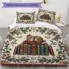 North Pole Delivery Pattern Bedding uilt Set uilt Cover Pillowcase Home Decoration Birthday Gift (1 * duvet cover + 2 * pillowcase without core)_XIA