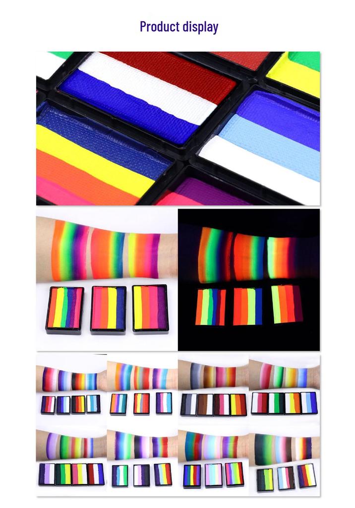 30g Washable Rainbow Stripes Body Paint Cream for Kids - Festival & Stage Makeup