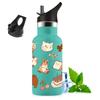 350ml Water Bottle with Straw for Cute 304 Stainless Insulates Hot and Cold Dishwasher Carbonated Insulates Hot and Cold Perfect for and Outdoor Cute