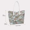 Elegant White Lily Pattern Tote Bag Fashionable Daily Use Portable Shoulder Bag for Women Casual Outdoor Shopping Handbag