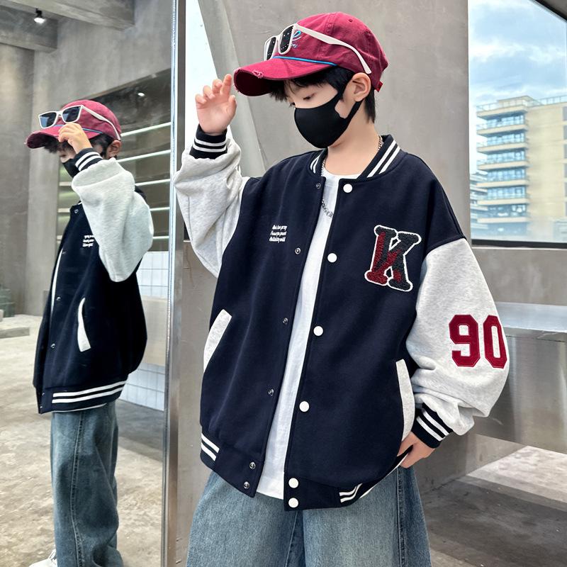 

Boys Stylish Baseball Jacket - 2025 New Autumn/Spring Collection 140 cm темно-синий