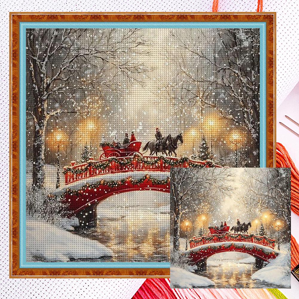 

Полная вышивка Эко-хлопковой нитью 14 каунт Набор для вышивания крестом к Рождеству Домашний декор