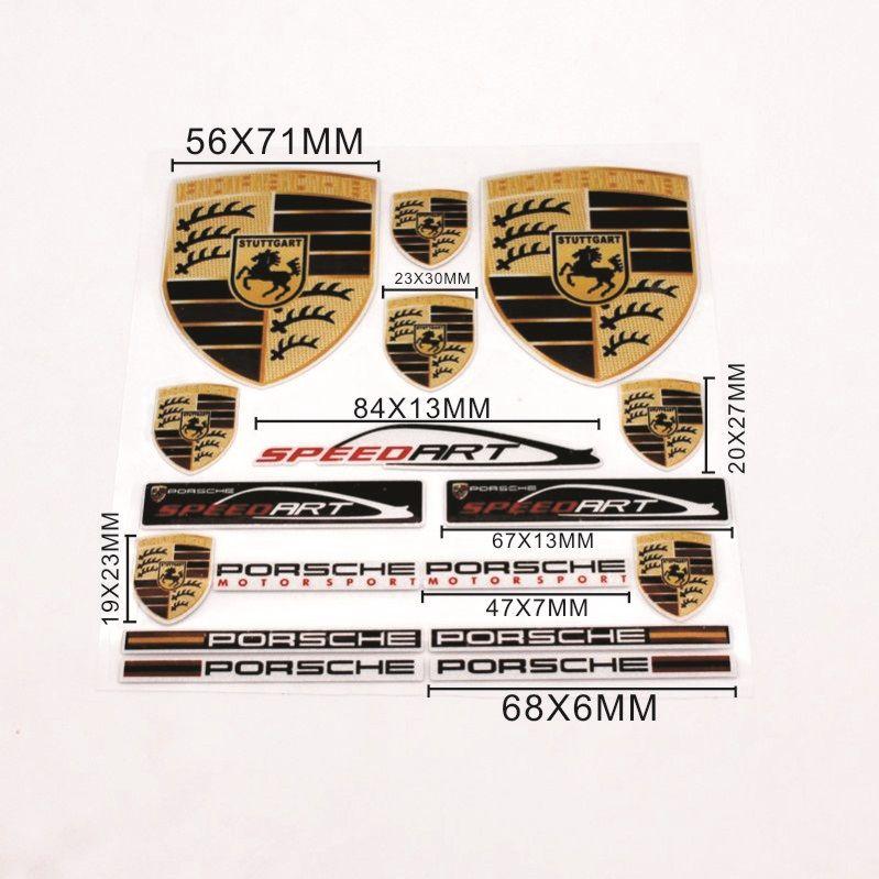 Car Emblems Metal Creative Stickers Waterproof Dirt-proof Sticker For Porsche 911 Cayenne Carrera 928 Panamera Boxster Macan 918