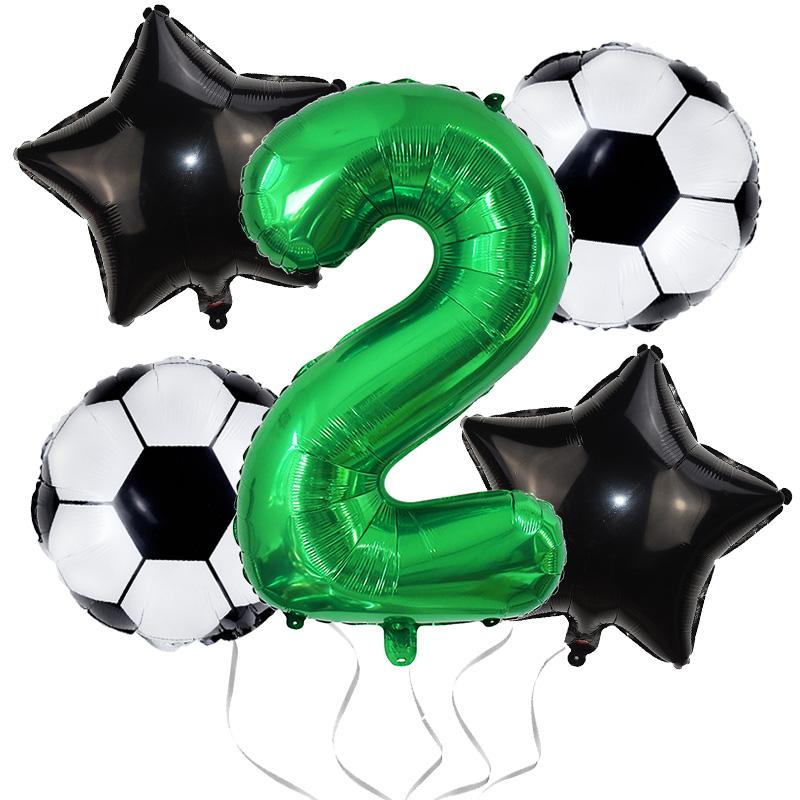 Soccer Birthday Balloon Kit Foil Football Air Globos 32inch Foil Number Balloons Kids Boys Sports Theme Party Favors Supplies