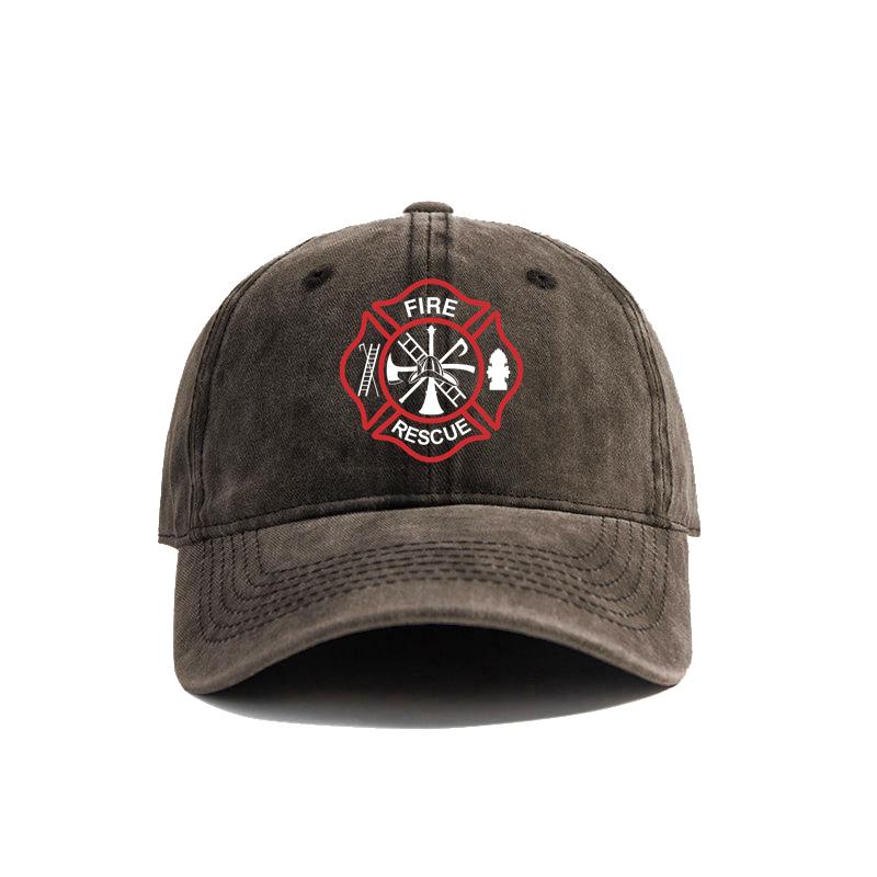 Fire Rescue Baseball Cap Women Men Outdoor Firefighter Fireman Caps New Distressed Dad Hats MZ465