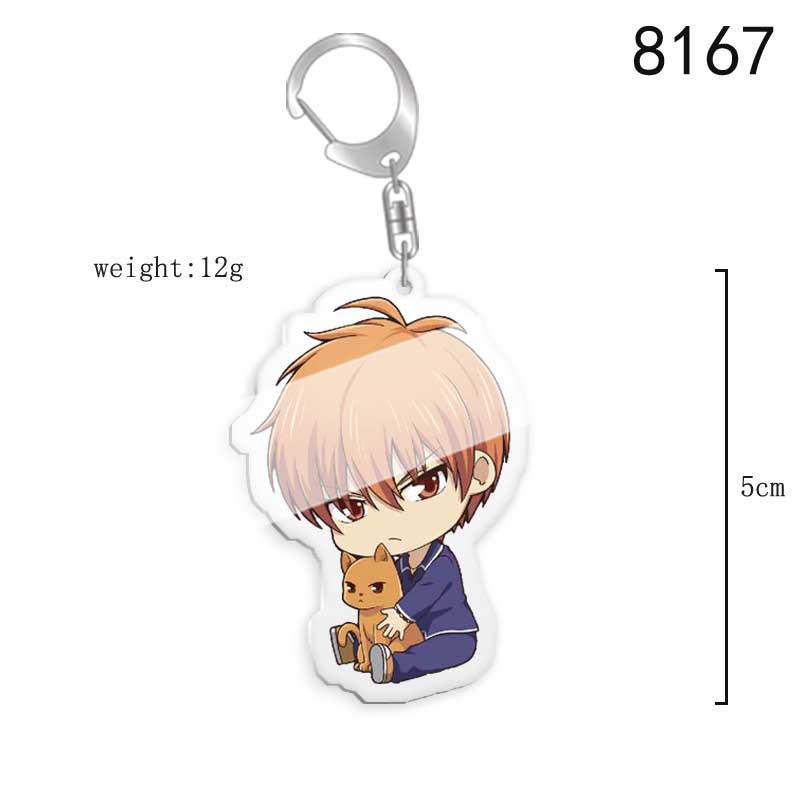 Fruit Basket Anime Acrylic Keychain: Honda Tōru, Kusamochi Kyo, Yūki Murasakigawa, Kurenai Characters.
