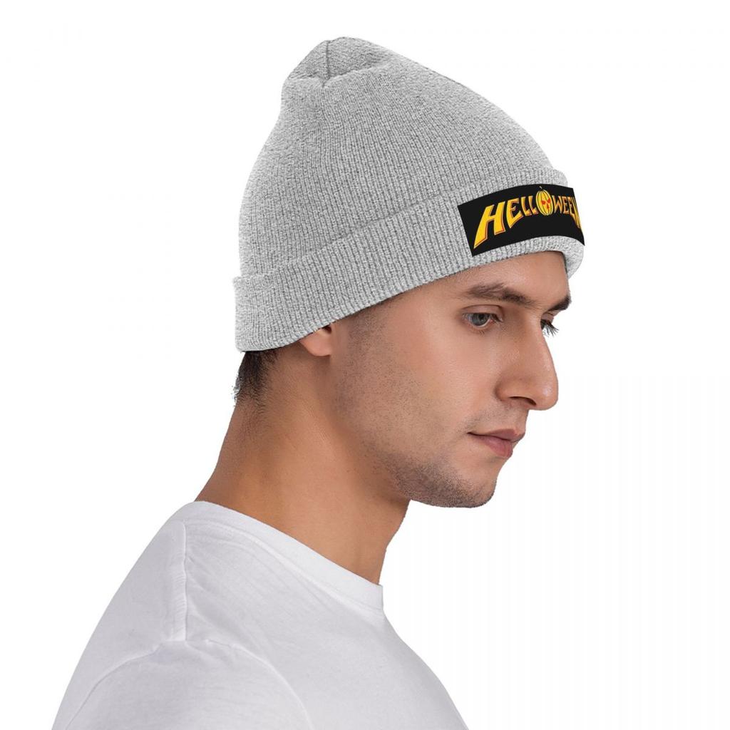Helloween Rock Band Warm Knitted Cap Fashion Bonnet Hat Autumn Winter Outdoor Beanies Hats for Unisex Adult