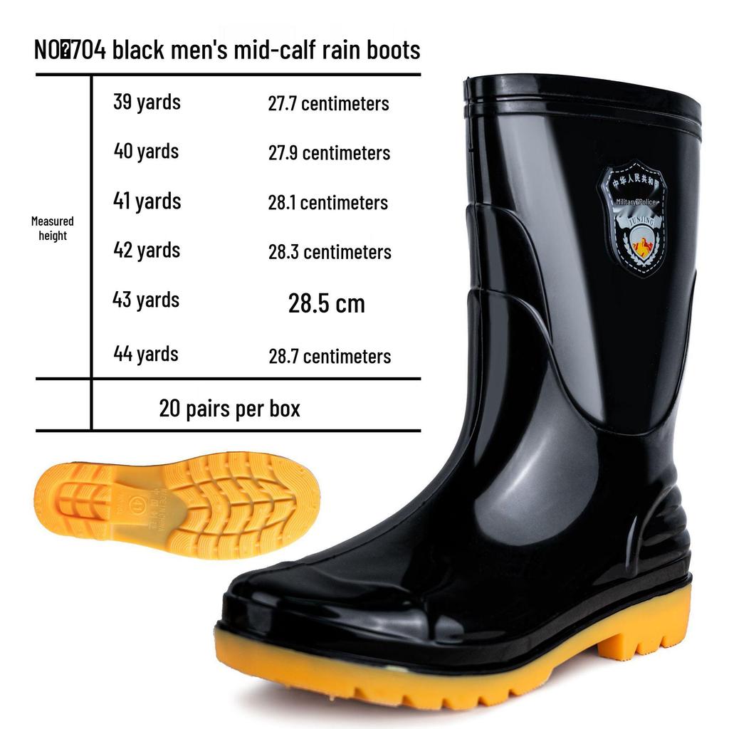 Double Coin Waterdichte Hoge Heren Regenlaarzen - Antislip, Slijtvast, Plastic Overschoenen