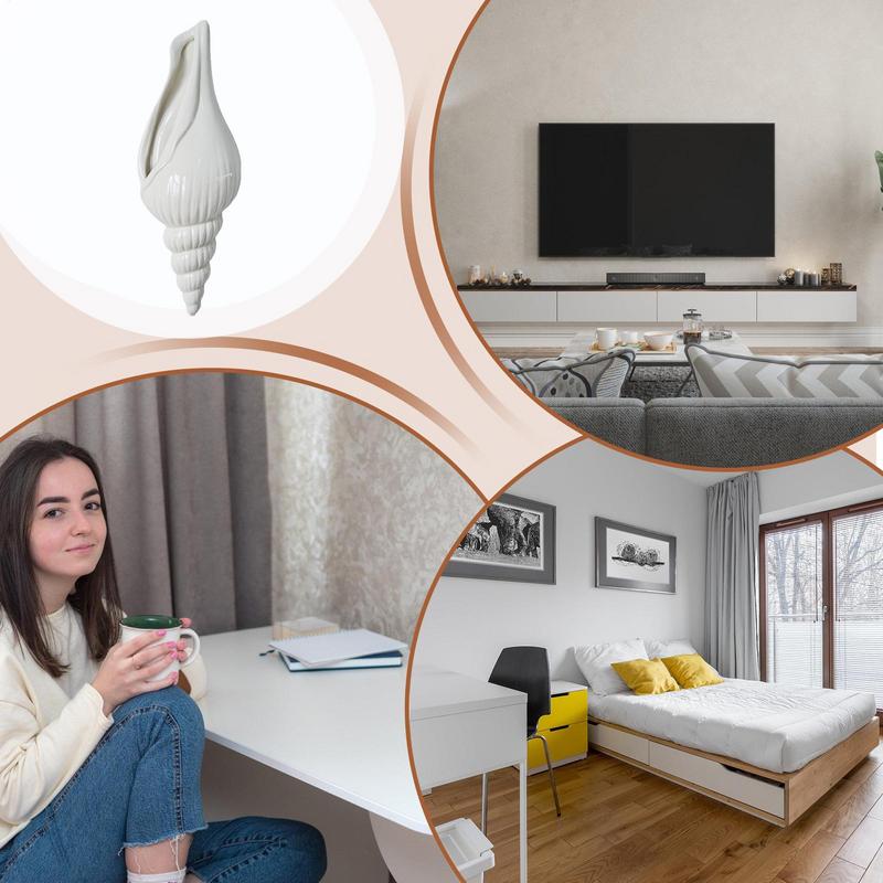 Wall Vases For Decor Home Conch Vase Wall Mounted Modern Ceramic Conch Ornament For Bedroom Kitchen Bathroom Dining Workplace