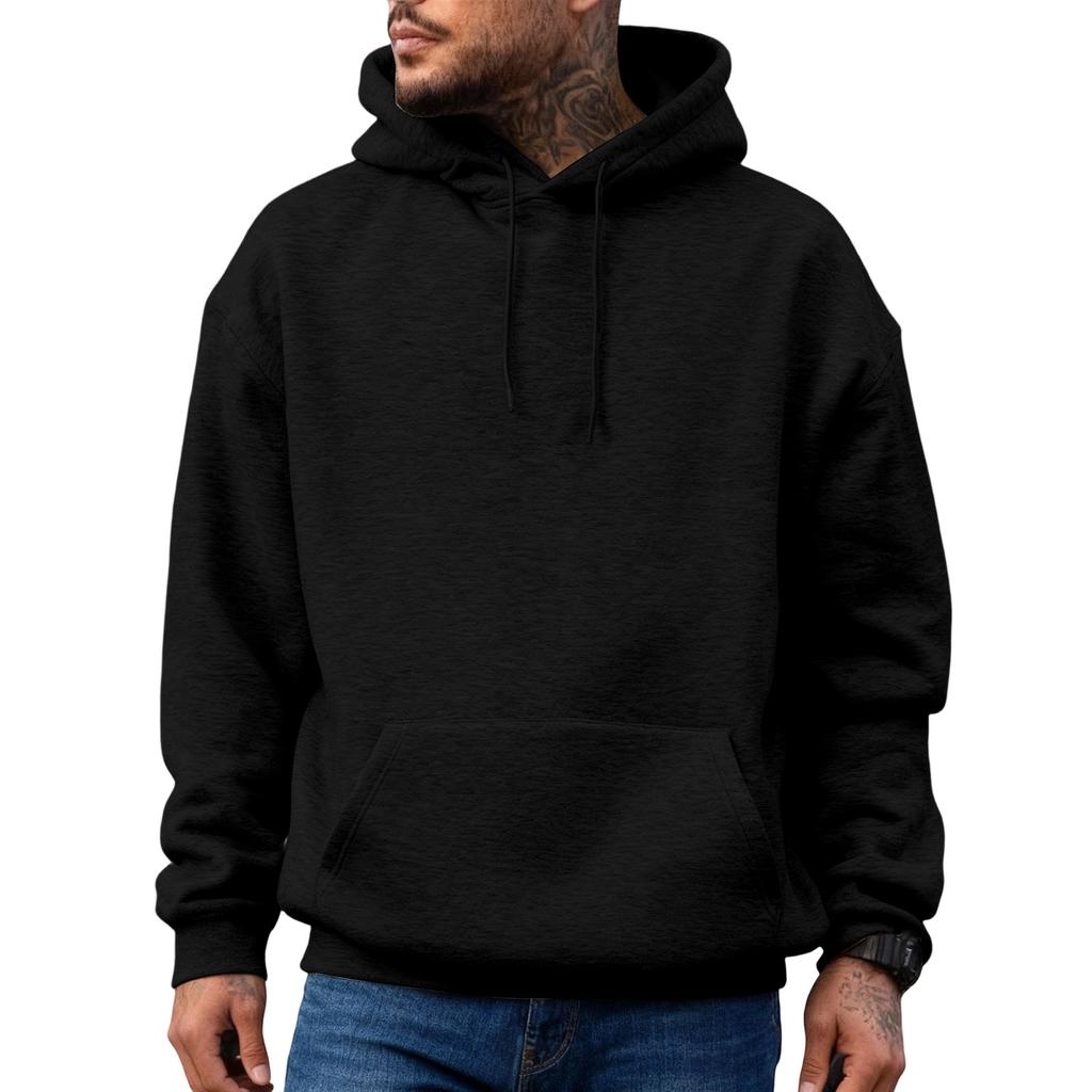 Men's Japanese Hoodie American Solid Color Long Sleeves Hooded Hood Hoodie Hoodie