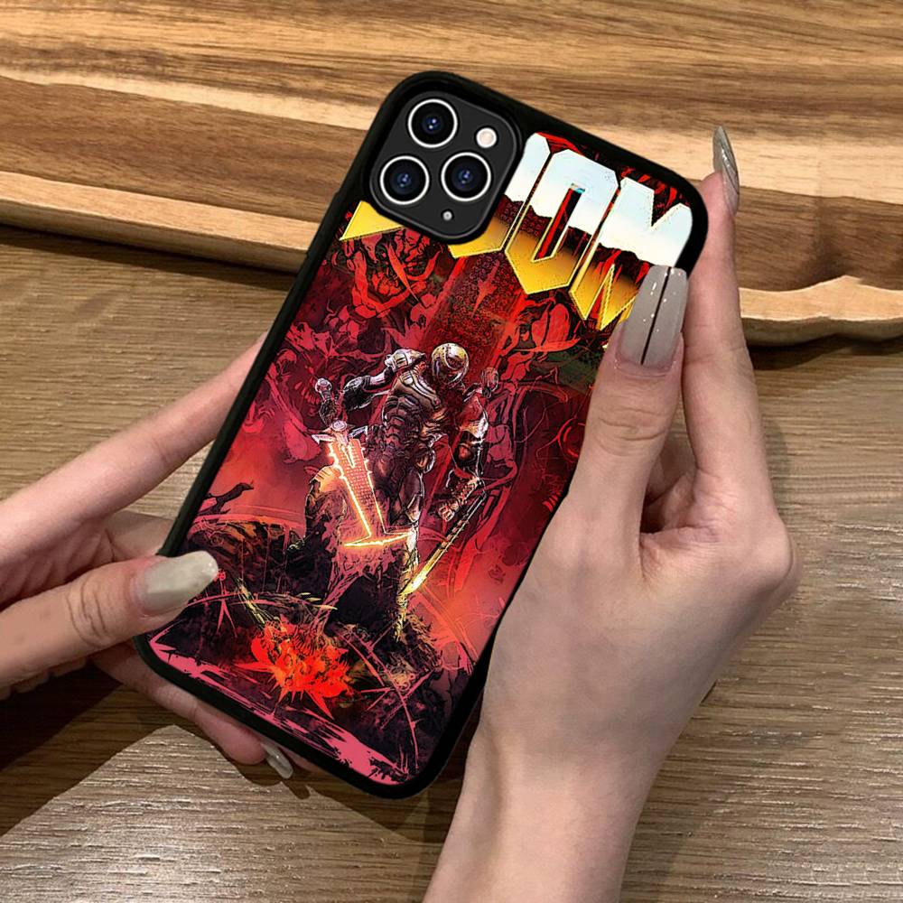 Klasyczna Gra D-DOOM-E-EternalS PC+TPU Odporne na Wstrząsy Etui Ochronne na Telefon Dla IPhone17 14 15 16 Pro Max 13 12 11 17 Air