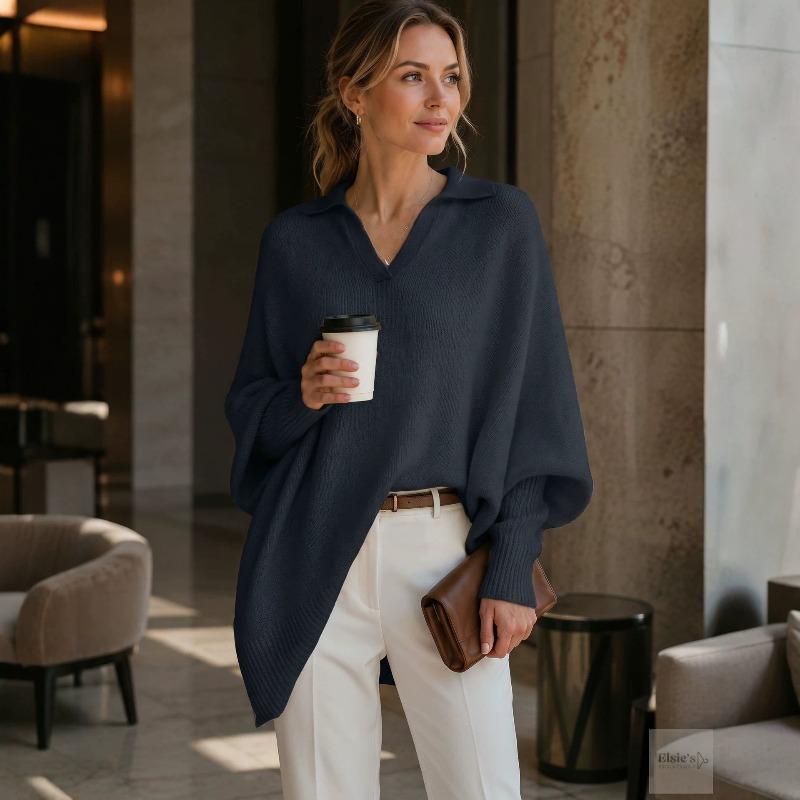 Autumn and winter crew neck pullover knitted sweater women's loose lazy style solid color women's sweater