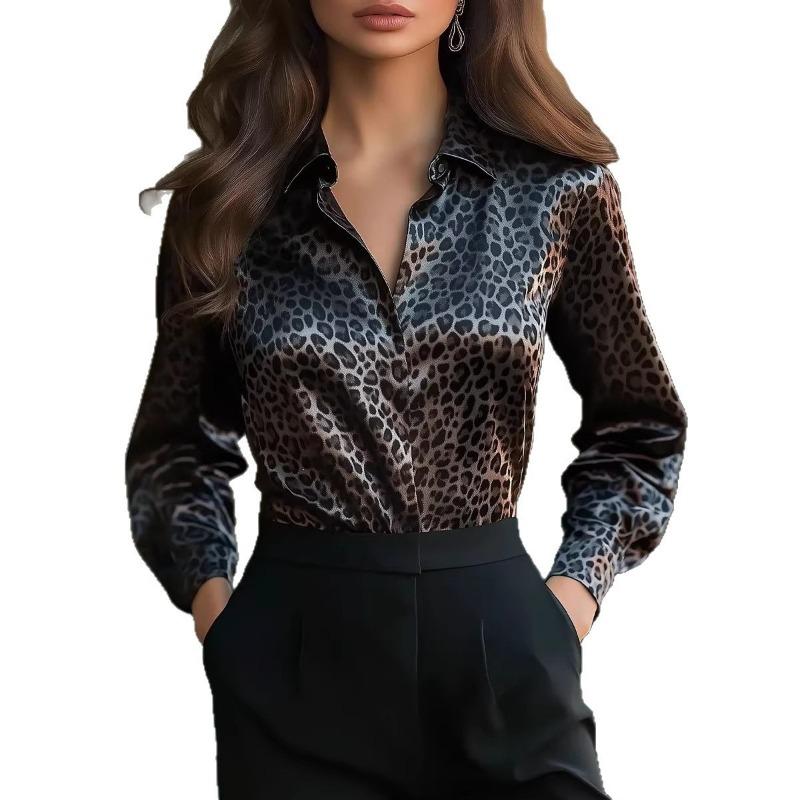 New Spring and Summer Printed Zebra Print Spring and Autumn Casual Loose Shirts Women's Button Tops