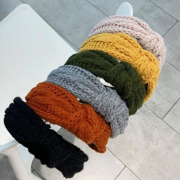 Mode Elegant Stricken Knoten Weites Haarband Stirnband Haarschmuck für Frauen Mädchen