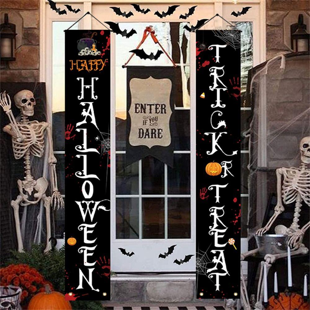

Welcome Signs Hanging Flags Sign Decor Signs Couplet 2023 Halloween Banners Outdoor