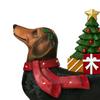 Lighted Dachshund Christmas Decoration Resin Dachshund Ornament with Scarf Boots Light-up Tree Cute Dachshund Figurine for Festive Holiday Table
