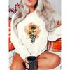Women Fashion Leopard Vintage Flower Long Sleeve Print Sweatshirts Clothes Ladies Clothing Graphic Pullovers