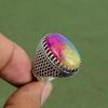 Rainbow Solar Quartz Druzy Ring 925 Sterling Silver Ring Handmade Jewelry Gemstone Statement Ring Engagement Gifts Available In Ring Size