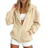 Women's Lined Hooded Sweatshirt with Pockets, Loose Fit Casual Cardigan for Everyday Comfort
