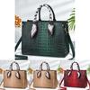 Pu Crocodile Pattern Tote Bag For Women With Zipper Closure And Multiple Pockets