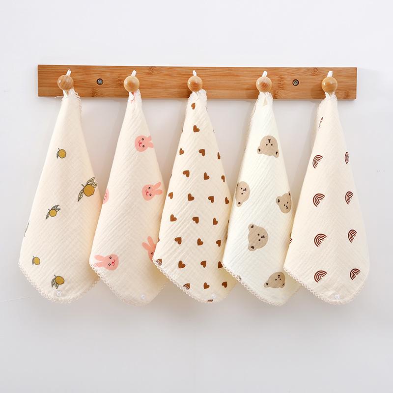 4-Layer Cotton Gauze Baby Towel - Soft, Class A, Small Square for Children and Kindergarten Use