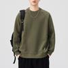 American Shoulder Sleeve Flower Gray Crew Neck Sweater Men's Simple Line Deconstruction Top Bottoming Shirt