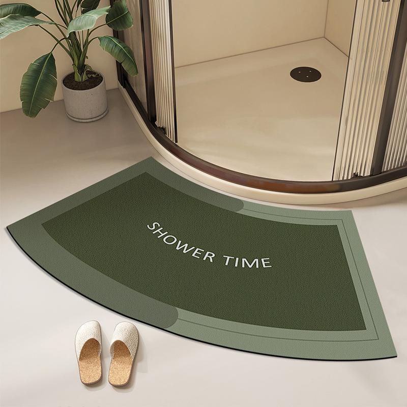 Curved Fan-shaped Bathroom Floor Mat Shower Room Carpet Diatom Mud Strong Absorbent Mat Bathroom Door Anti-slip Foot Mat