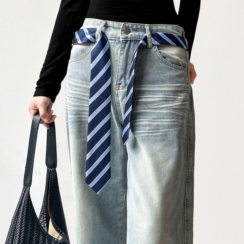 Korean Striped Tie Printed Shirt Tie Decoration Clothing Decoration JK Uniform Necktie  Students