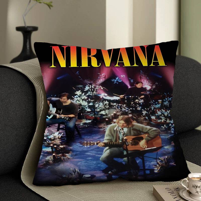 

Nirvana Band Magazine Classic Anime Maple Design Cushion Cover Happy Autumn Harvest Decor Holiday Decorati Pillow Cover 30x30 cm