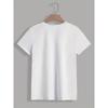 Women's Spanish Alphabet T-Shirt - Spanish Letter Print Round Neck Short Sleeve Blouse Suitable for Spring Summer Casual Wear