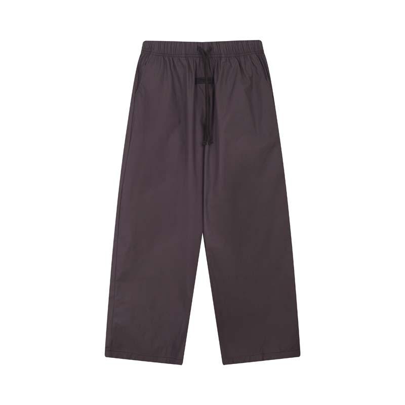 24SS New FOG Main Line Solid Color Nylon Drawstring Trousers Straight Casual Wide-leg Trousers Men and Women of the Same High Street Autumn