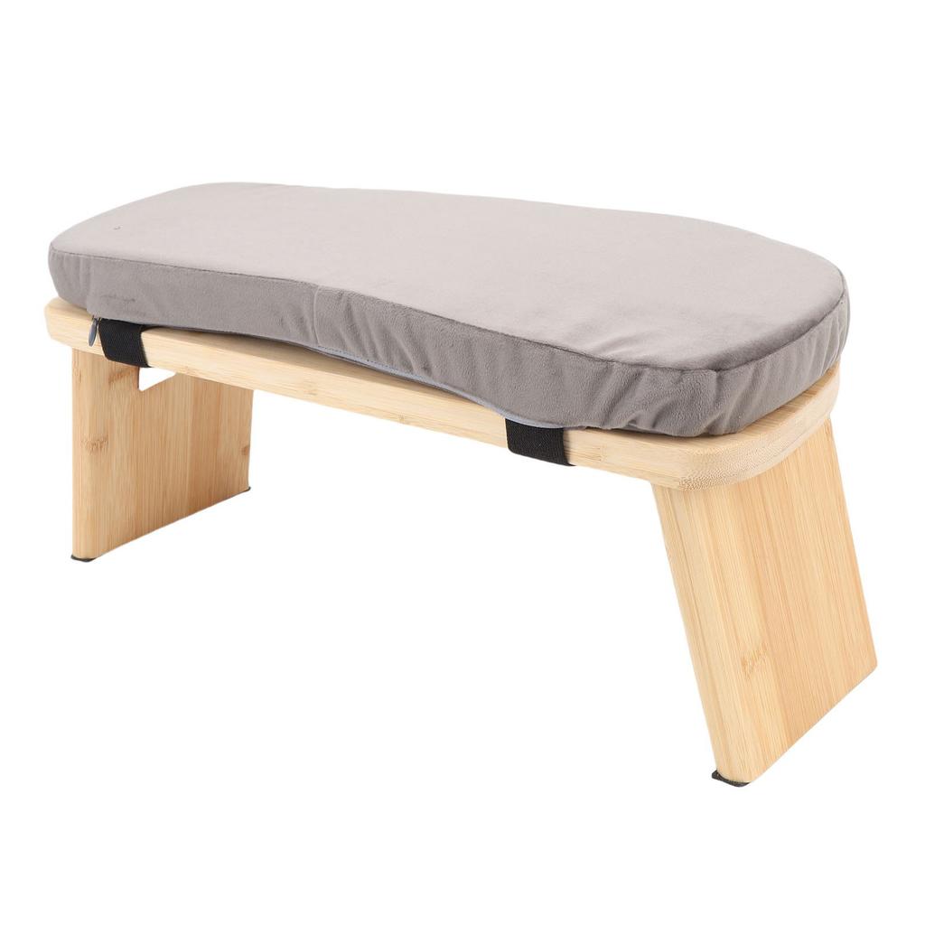Wooden Meditation Bench Ergonomic Detachable Meditation Kneeling Stool Soft Cushion for   with Carry Bag