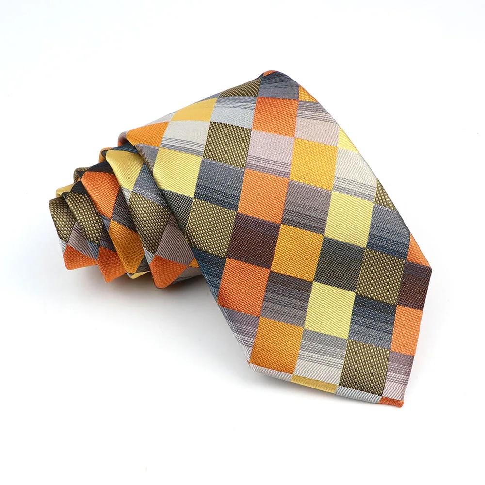 Krawat męski krawat w kratę zielony fioletowy niebieski krawat ślubny biznesowy kołnierzyk dla pana młodego akcesoria prezent