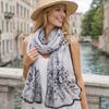 Thin Chiffon Scarf Floral Print Female Wrap Shawls New Beach Scarves  Spring