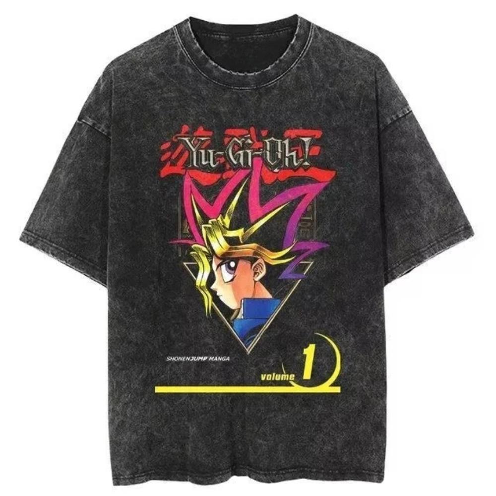 Yu-gi-oh! Popular Anime Dark Magician Manga Vol 19 20 21 Graphic Print Cotton T-shirt for Men 2026 Summer Casual Fashion Simple