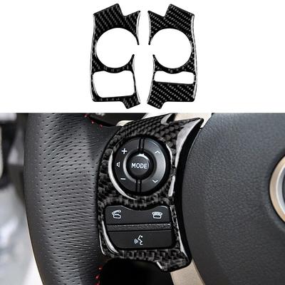 2 pièces Décoration Volant de Voiture Couvercle Garniture Autocollant Décalcomanie pour Lexus IS250 Nx200 200t 300h 2013- Accessoires Auto Fibre de Carbone