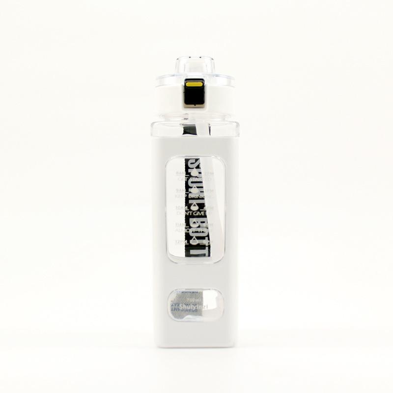 

700 мл Вода Квадратная Бутылка Чашка Спорт Мальчики Девочки Портативный Защита от падений Подарок Лето белый