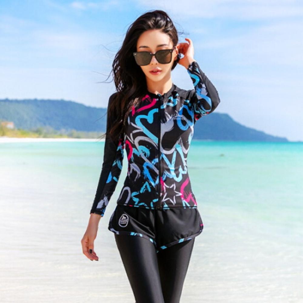 Fruitry Women Rash Guard Set Loose Fit Swimwear Plus Size