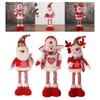 Mini Stretchable Leg Christmas Doll Cartoon Christmas Knitted Doll Long Legged Elk Doll  Office