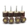 10 Pcs 6MM Shank Shaft Mounted Polishing Wheel Woodworking Metalworking Grinding Head For Drill Grit 80# Sandpaper Sanding Flap