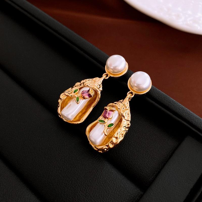 

Винтажные серебряные геометрические серьги-цветы - Легкая роскошь, ретро-дизайн